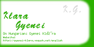 klara gyenei business card